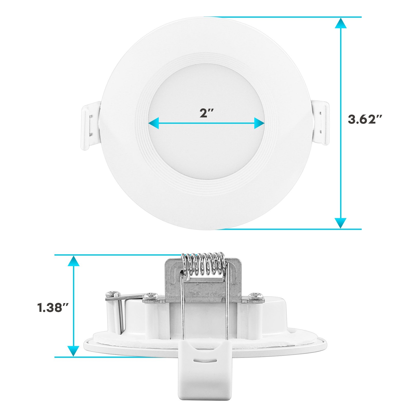 Luxrite 3 Ultra Thin LED Recessed Light J-Box 6W 5 Color Options Dimmable  400 Lumens IC Rated Baffle 6 Pack