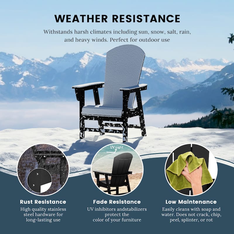 Laguna Hdpe All Weather Outdoor Patio Adirondack Dining Chair With Arms