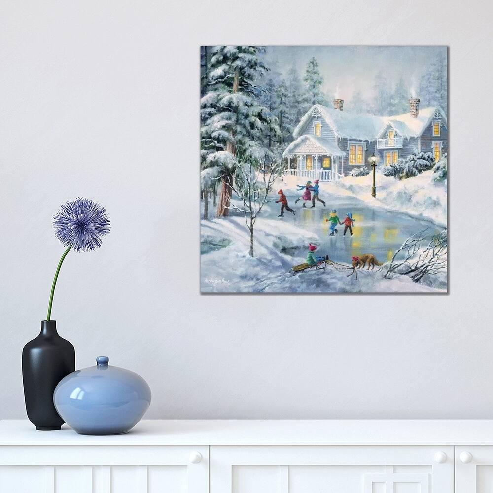 iCanvas "A Fine Winter's Eve" by Nicky Boehme Canvas Print