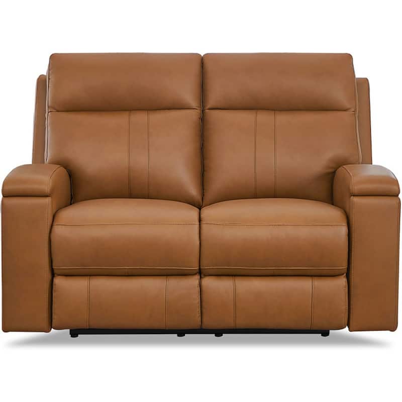 Hydeline Venice Zero Gravity Power Recline and Headrest Top Grain Leather Loveseat with Cup Holder