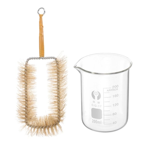 200ml Low Form Glass Beaker with Brush, 3.3 Glass Graduated Measuring Cups  - Transparent - Bed Bath & Beyond - 37884934