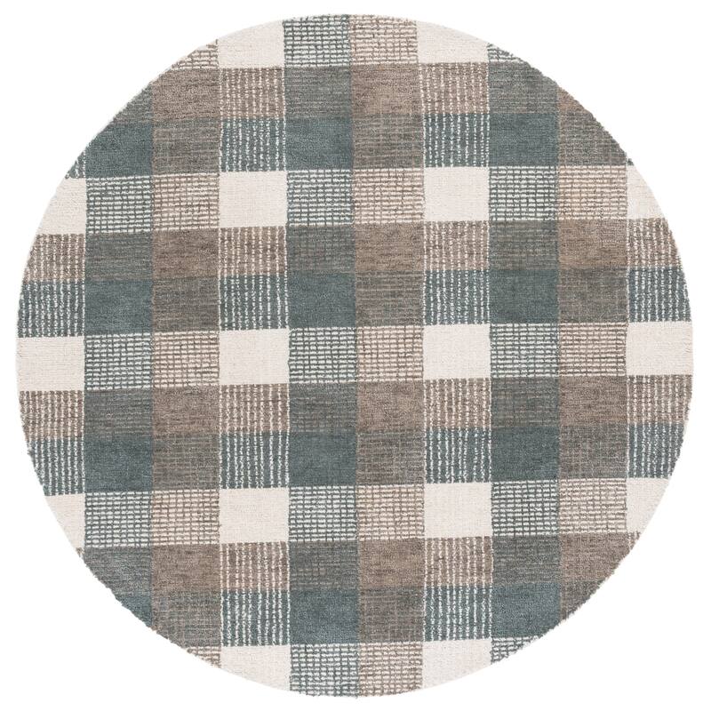 SAFAVIEH Handmade Genre Belmira Farmhouse Checkered Wool Rug