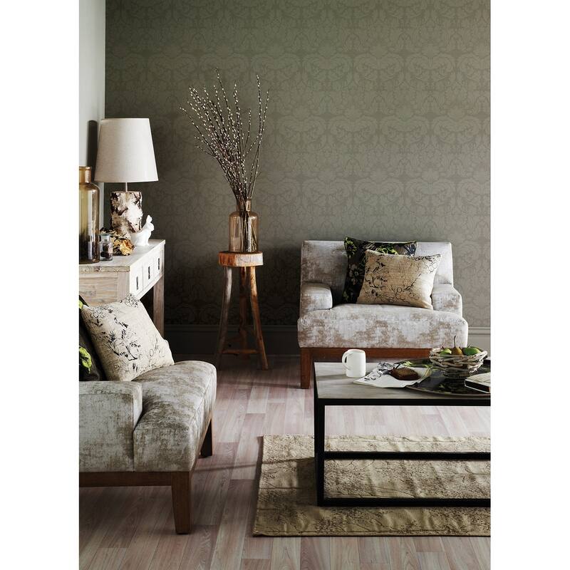 Brewster Jan White Damask Paintable Wallpaper - 396in x 20.9in x 0.025in