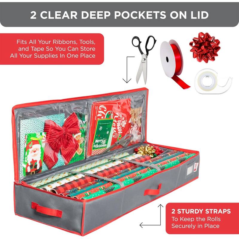 Hold N' Storage - Wrapping Paper Storage Container. Fits up to 27 Rolls 1.37" Diam.