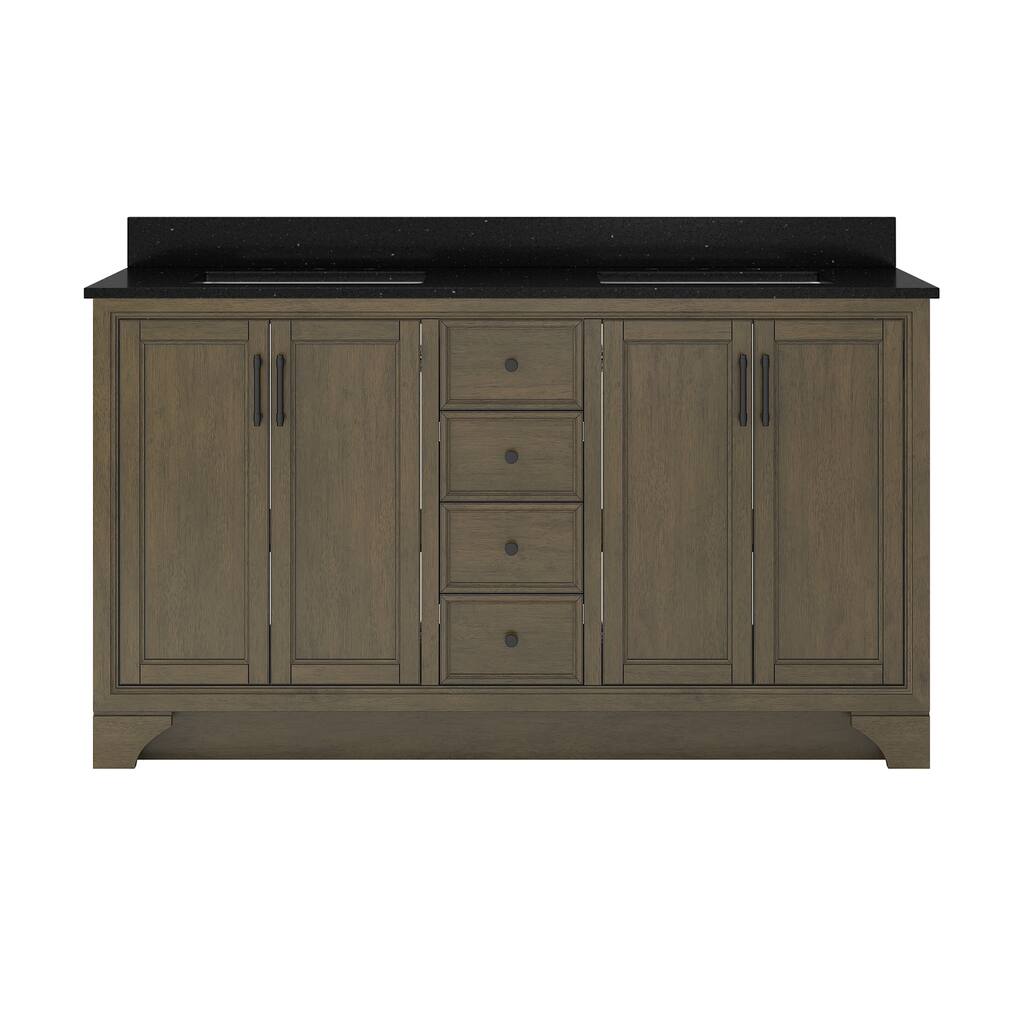 CRAFT + MAIN LCVT6122D-QBG Lanagan 60" Free Standing Double Basin