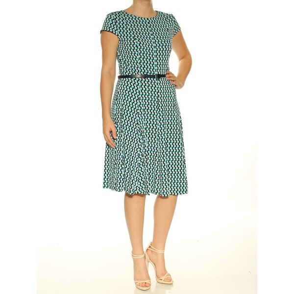 jessica howard short sleeve print belted dres