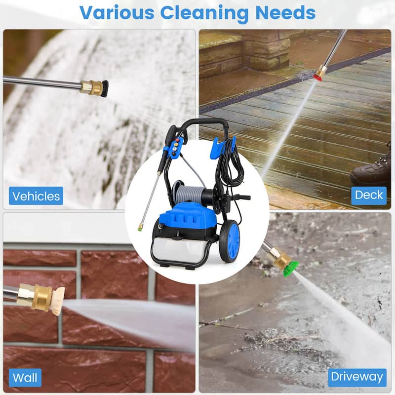 Ironmax Electric Pressure Washer with Wheels 5 Quick Connect Nozzles - See Details