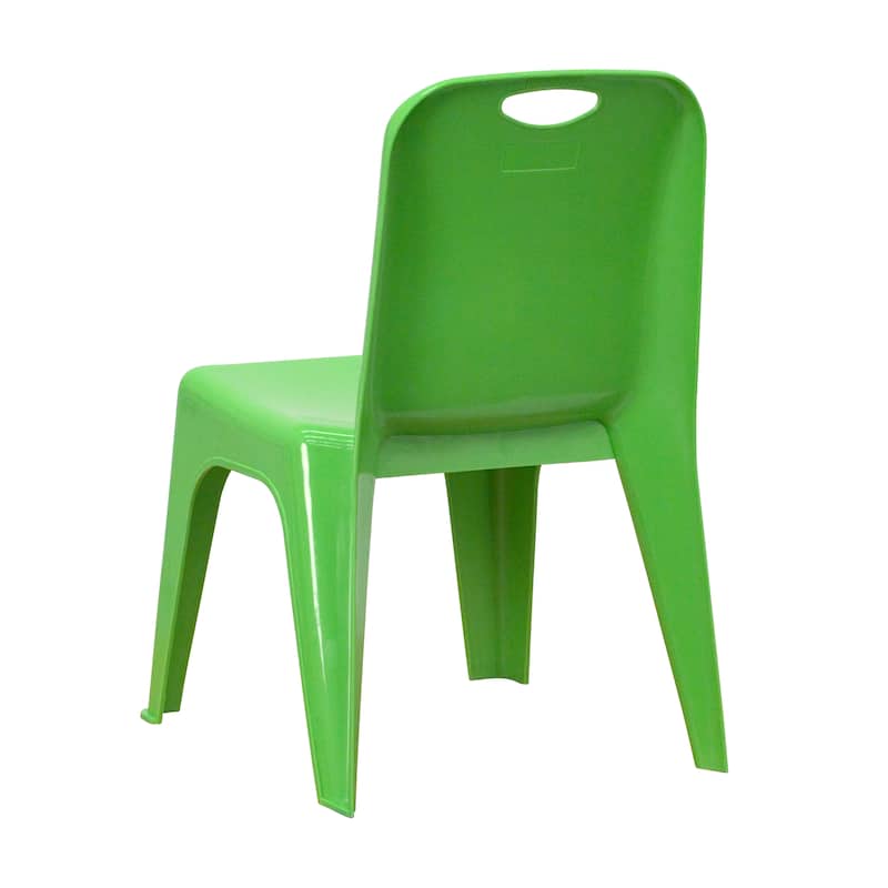 2 Pack Plastic Stackable School Chair with Carrying Handle and 11"H Seat
