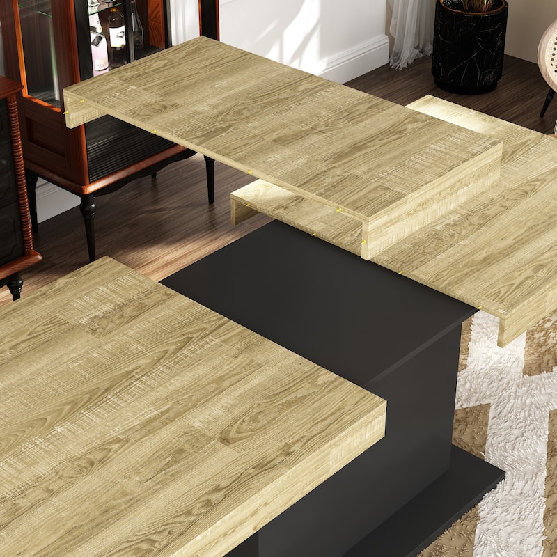 63”–78.7” Extendable Dining Table, Modern Wood Conference Table Convertible Office Desk & Meeting Table