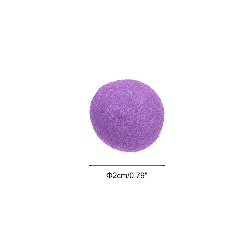 Wool Felt Balls Beads Woolen Fabric 2cm 20mm for Home Crafts 10Pcs - Purple
