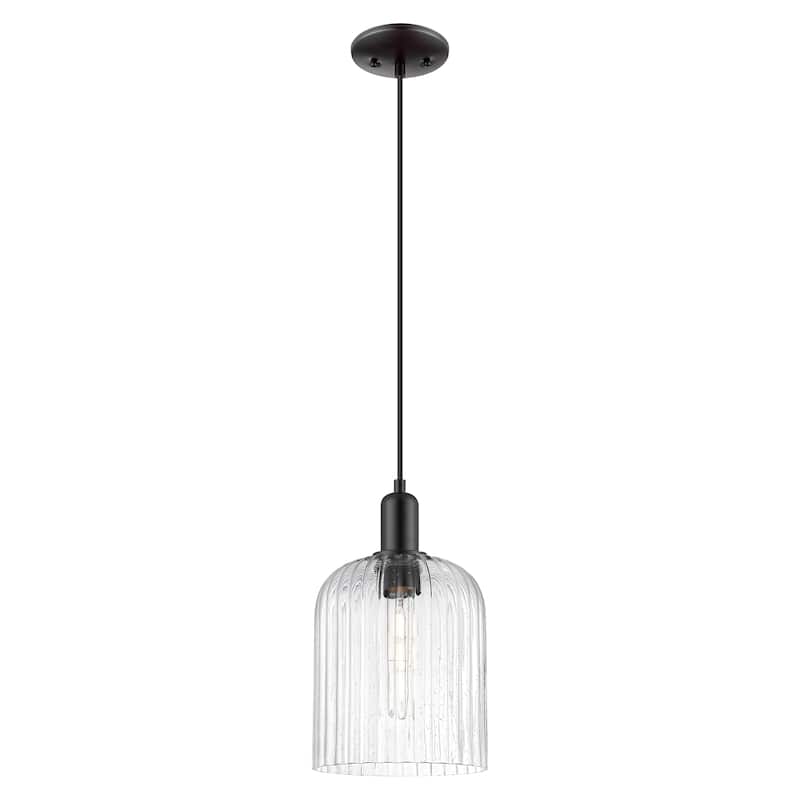 Innovations Lighting Endless Possibilities Arcadia - Bridal Veil - 1 Light 8" Cord Hung Mini Pendant - Seedy Shade/Matte Black