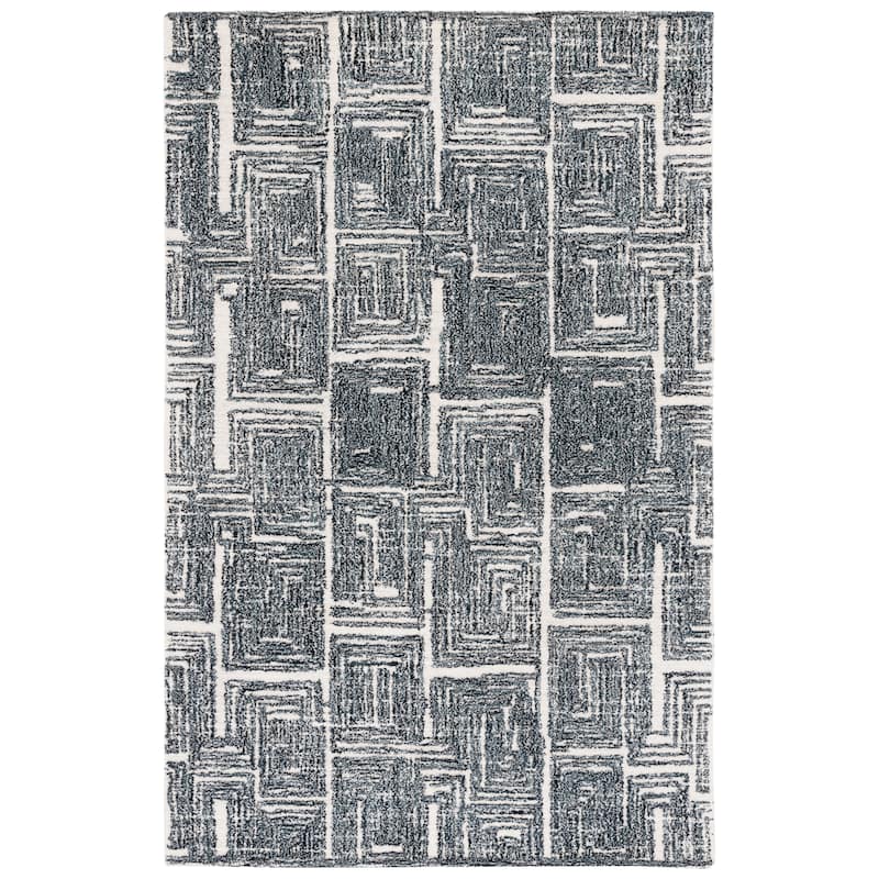 SAFAVIEH Handmade Metro Mejreme Modern Wool Rug - 6' Square - Black/Ivory