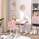 preview thumbnail 9 of 8, Kids Desk and Chair Set, Height Adjustable Kids School Study Desk and Chair Set with Tilt Desktop - Pink