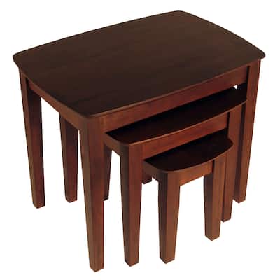 Bradley 3-Pc Nesting Table Set, Walnut - 26.8" x 18.7" x 21.9"