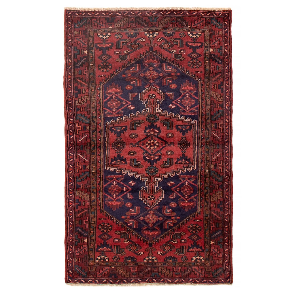 ECARPETGALLERY Hand-knotted Andelz Red Wool Rug - 4'3 x 6'11