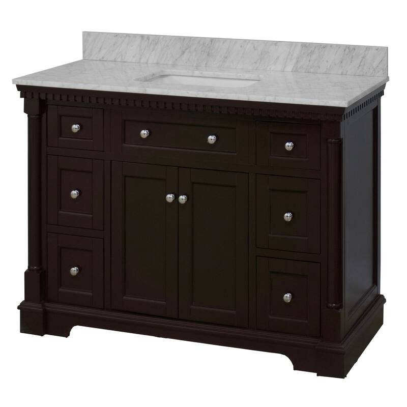 KitchenBathCollection Sydney 48" Bathroom Vanity with Carrara Marble Top