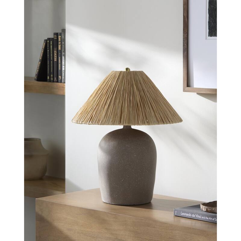 Livabliss Otahu Traditional Accent Table Lamp - 20"H x 17"W x 17"D - Taupe