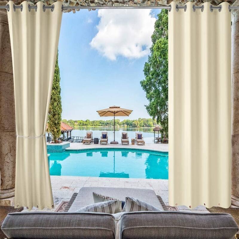 DCP Light Blocking Curtains with Grommets on Top and Bottom (1 Panel) Beige