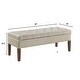 preview thumbnail 15 of 27, Tufted Bench with Storage, Solid Wooden Frame, 48"L X 18"W X 18.5"H