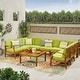preview thumbnail 8 of 22, Perla 9-seater Acacia Wood Sectional Sofa Set by Christopher Knight Home