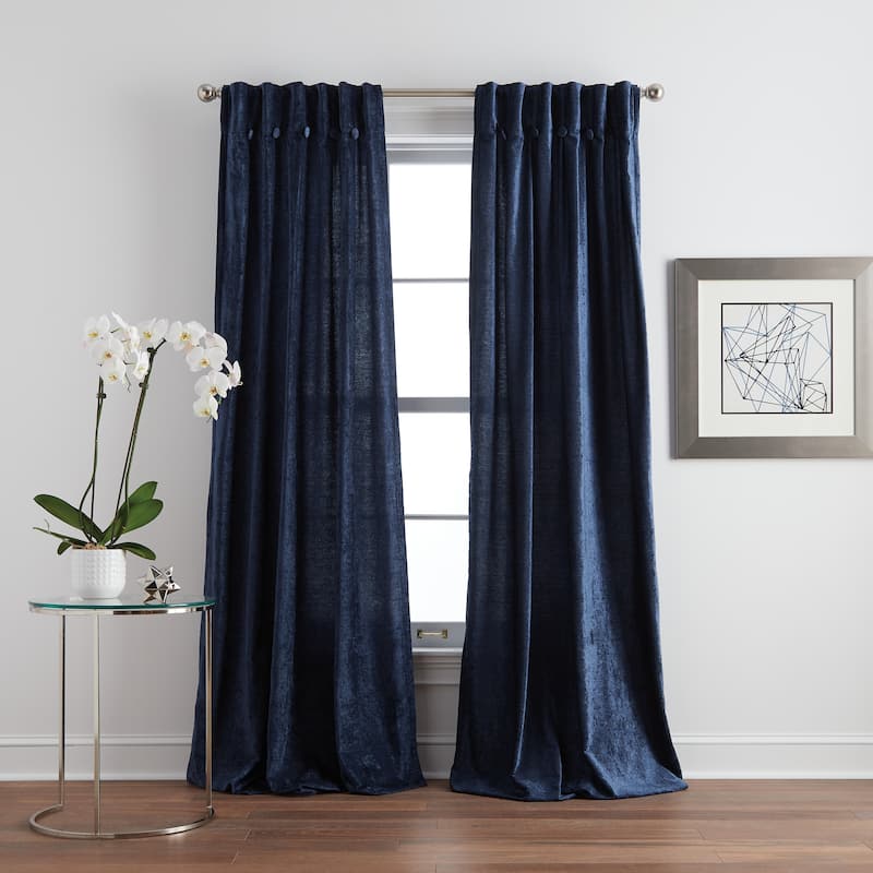 DKNY Classic Chenille Panel Pair - Indigo