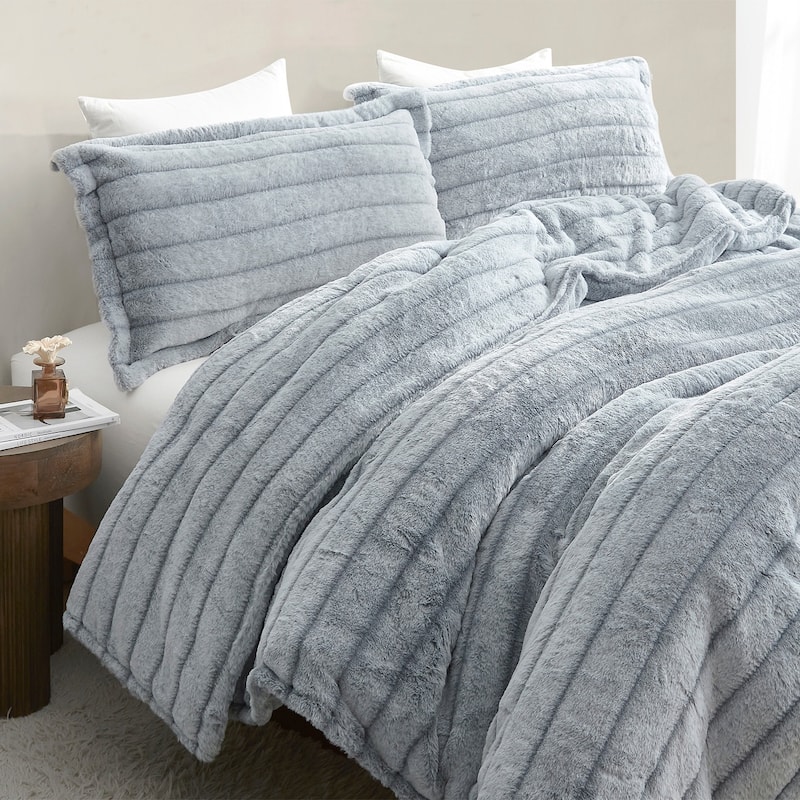Softer than Soft® - Coma Inducer® Oversized Comforter Set - Frosted Gray Stripe