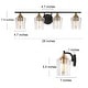 preview thumbnail 11 of 14, 2/3/4-Light Bathroom Black Vanity Lights Modern Wall Sconce Lighting with Glass Shade