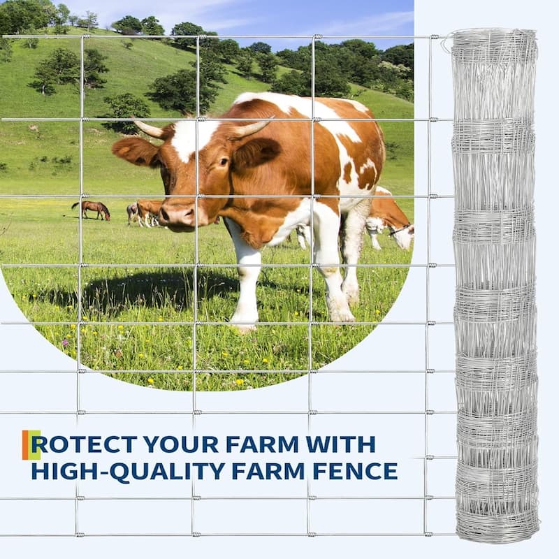 4FT x 164FT Heavy Duty Galvanized Cattle Fence Panel for Livestock Goat Sheep and Garden Enclosure