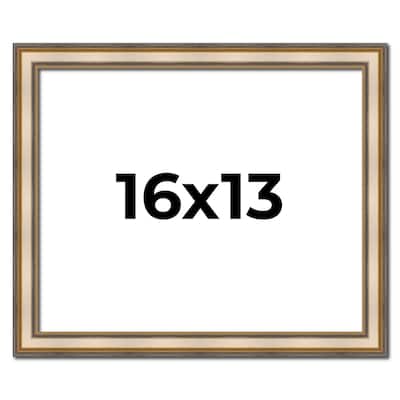 16x13 Frame Gold Solid Wood Shadow Box Width 1.5 Inches | Interior Frame Depth 2 3/8 Inches