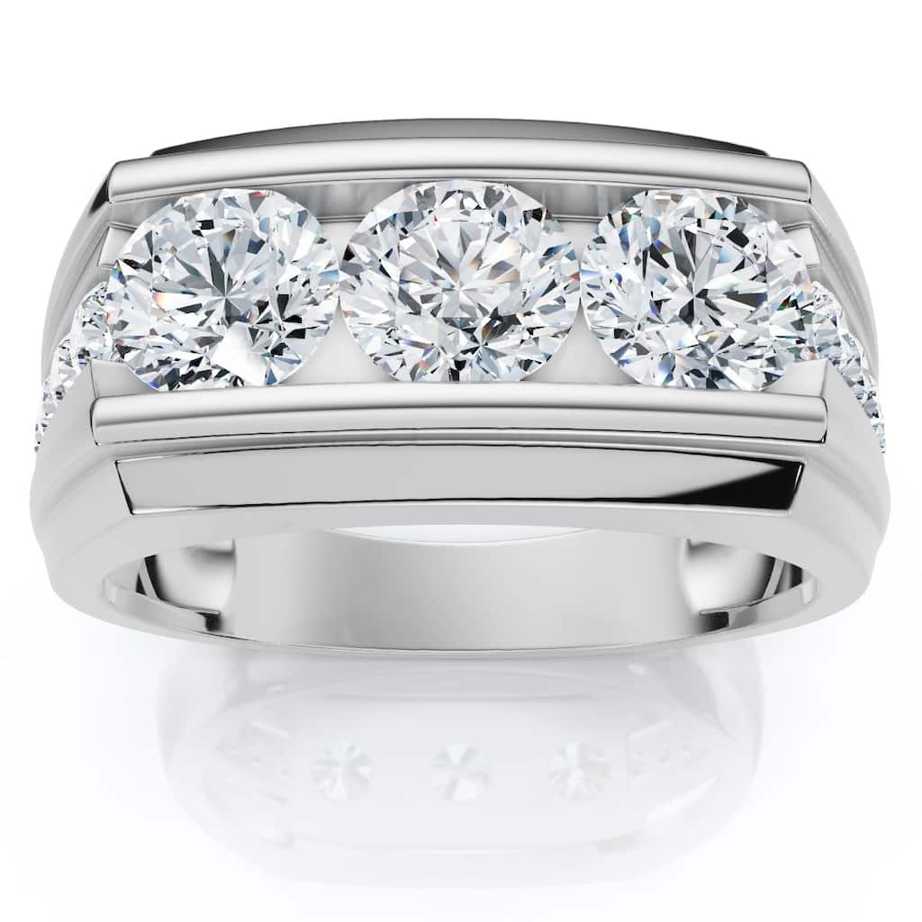 Bliss Diamond Men's 2Ct Diamond Accented Wedding Anniversary Ring Gold Lab Grown FG/VS