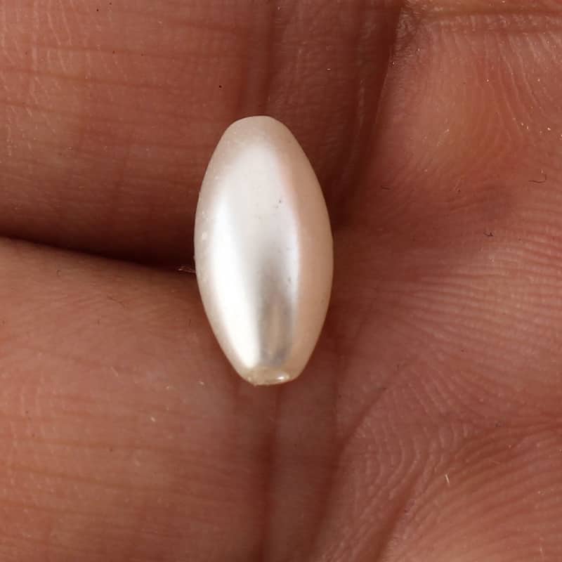 Dress Rice Shaped DIY Loose Beads Imitation Pearl Headwear 100pcs - White