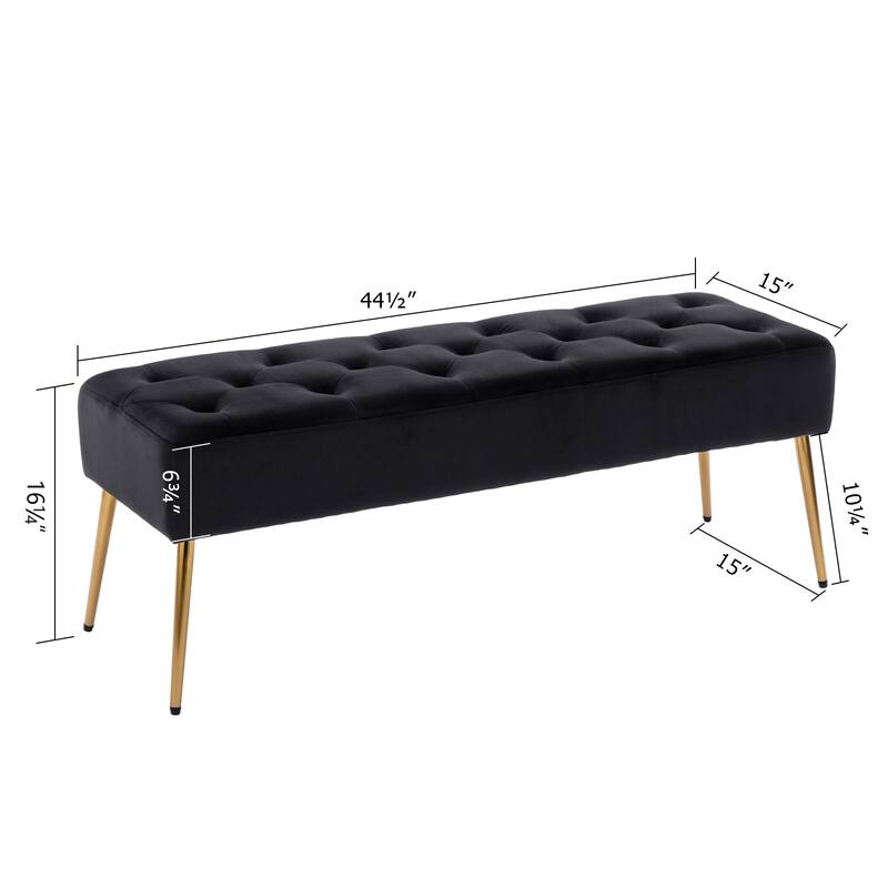 Modern 44" Length Button Tufted Bench