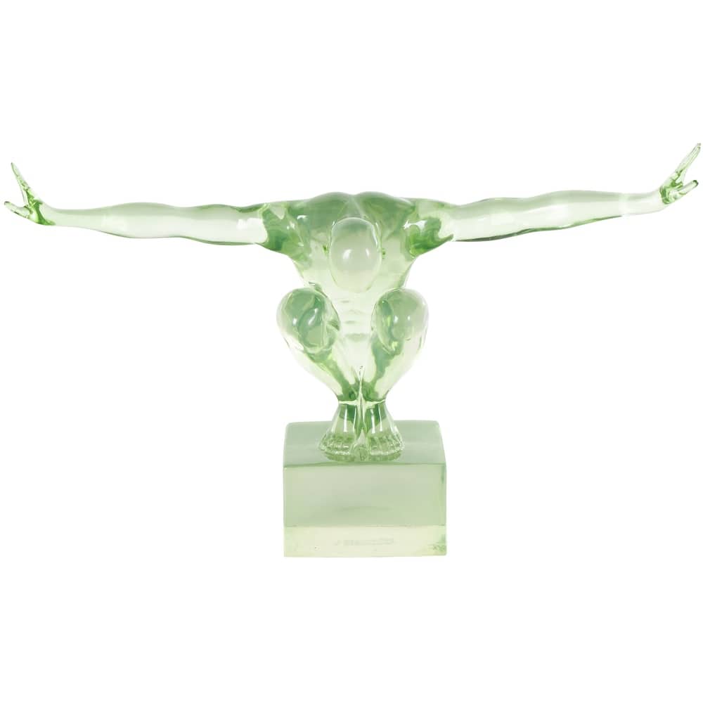 Resin Tinted Posing People Decorative Sculpture - Green Or Blue or Pink
