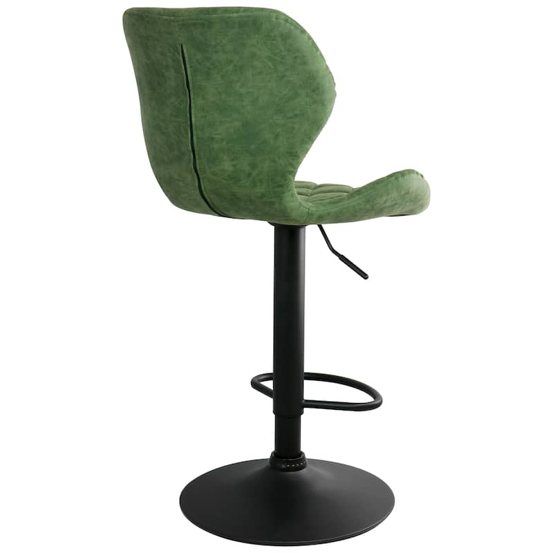 Vintage Faux Leather Adjustable Bar Stool