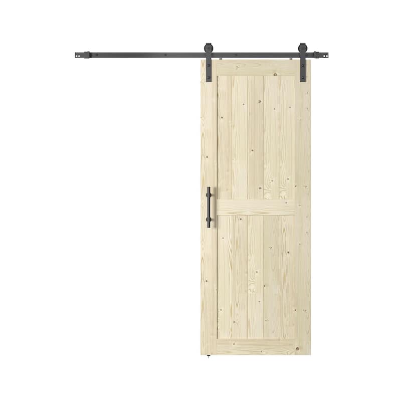 Coast Sequoia 30in./32in./36in./42in./48in. x 84in. K Series Knotty Wood Sliding Barn Door With Hardware Kit - Unfinished - 32in.x84in.