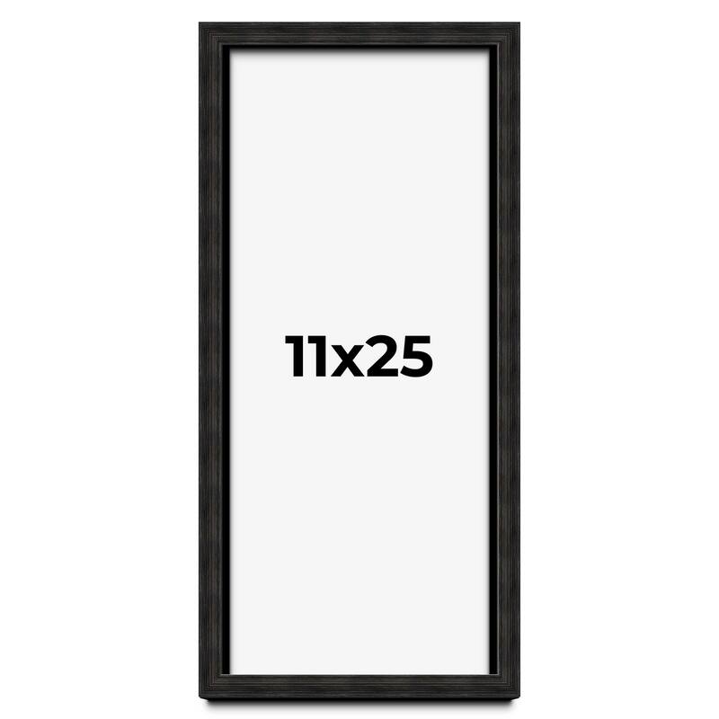 11x25 Shadow Box Black Rustic Barnwood Display Frame | 1.125 Inch