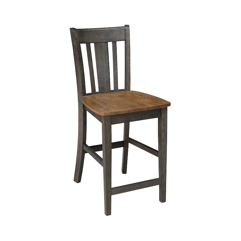 36" Round Wood Extension Dining Table with 2 Counter Height Bar Stools - N/A