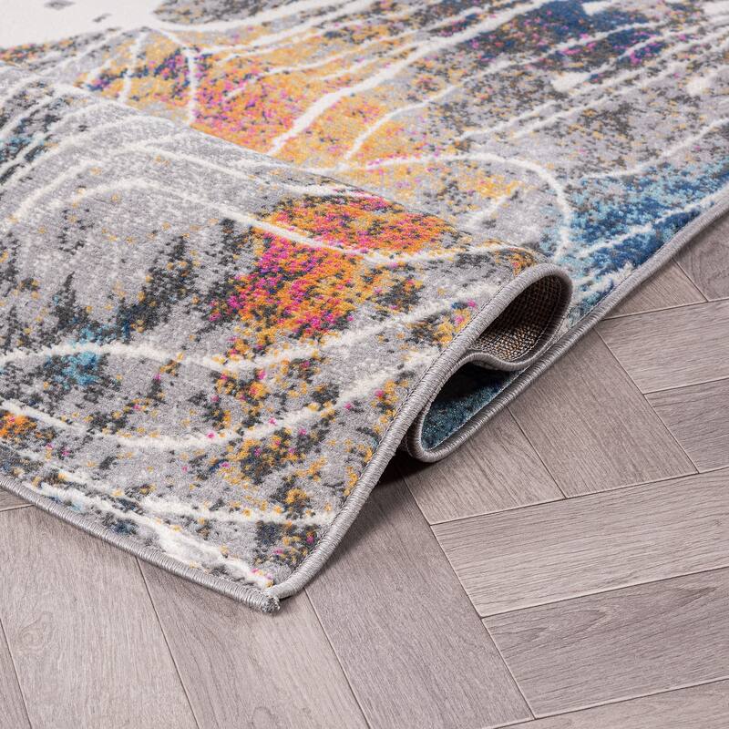 World Rug Gallery Modern Large Floral Distressed Area Rug