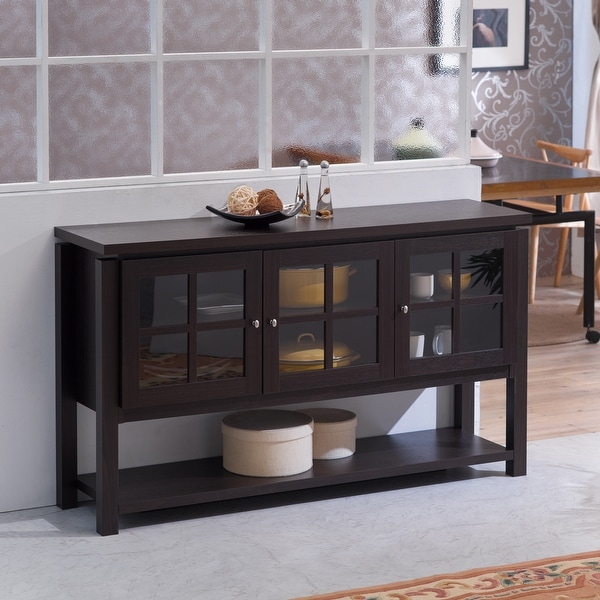 Furniture of America Wilbur Contemporary Walnut Buffet Table