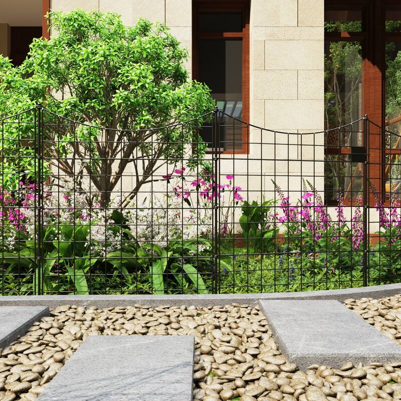 Garden Border Fence Panel Set Metal Garden Edging Flower Beds Pathways