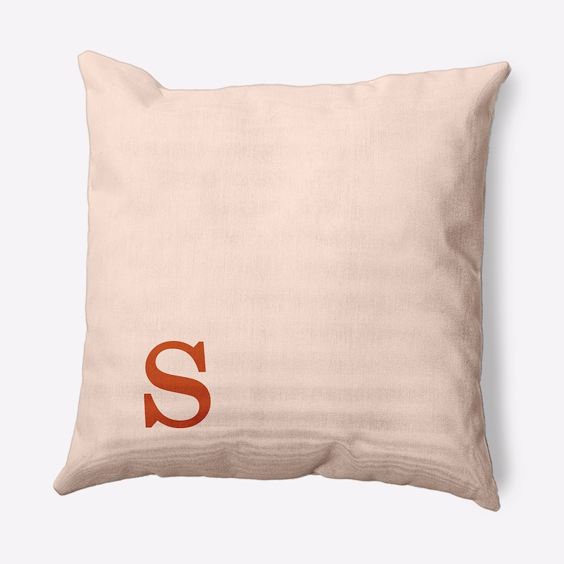 Modern Monogram Indoor/Outdoor Throw Pillow-S - 20" x 20" - Sienna
