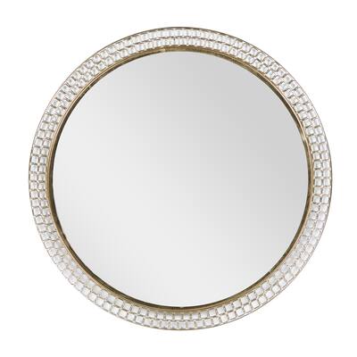 Metal Wall Mirror - Gold - Roche River Decor - 1"W x 37"L x 37"H