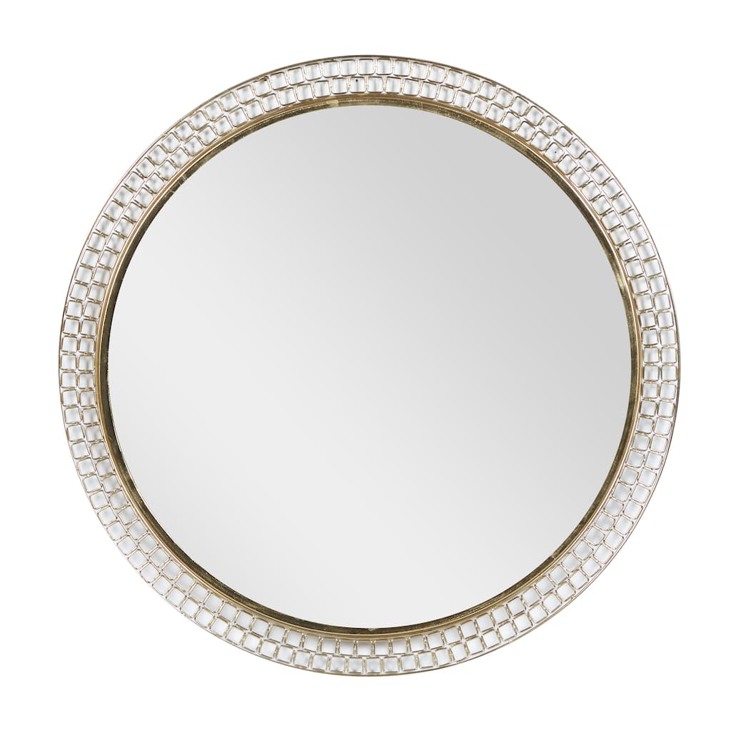 Metal Wall Mirror - Gold - Roche River Decor - 1"W x 37"L x 37"H