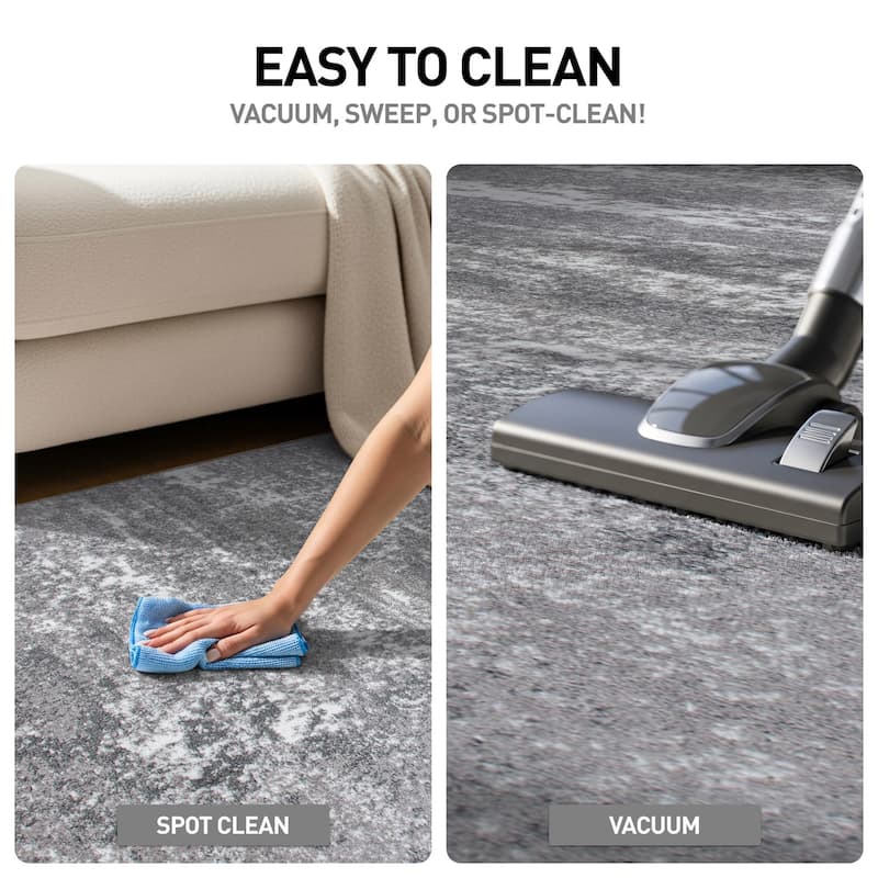 World Rug Gallery Distressed Abstract Watercolor Area Rug