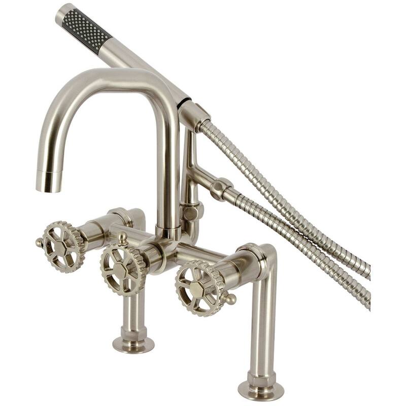 Kingston Brass AE840.CG Fuller Deck Mounted Tub Filler with Built-In - Brushed Nickel