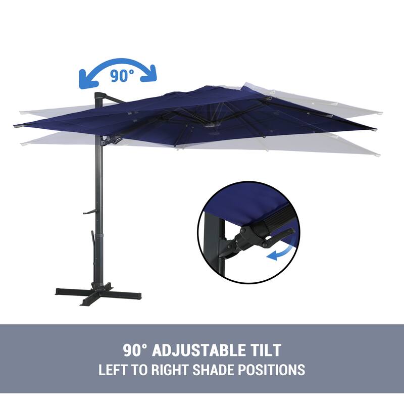 10FT Cantilever Umbrella Rectangular Crank Market Umbrella