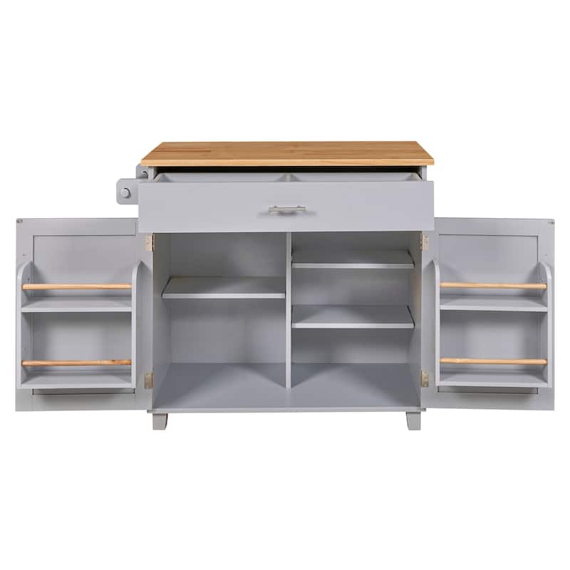 Rolling Kitchen Island With Storage(no include stool)
