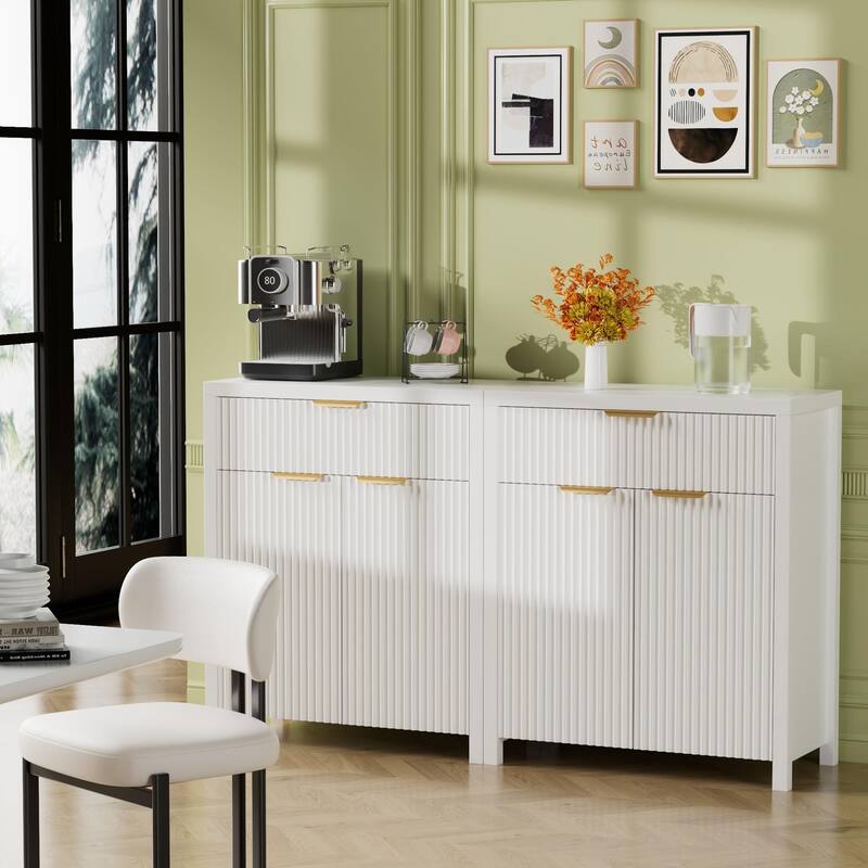 28"Sideboard Kitchen Buffet Cabinet with Drawer and Adjustable Shelf