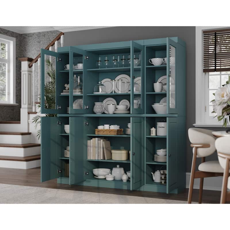 Palace Imports 100% Solid Wood 65" Kitchen China Pantry Cabinet - 65" x 71.5"