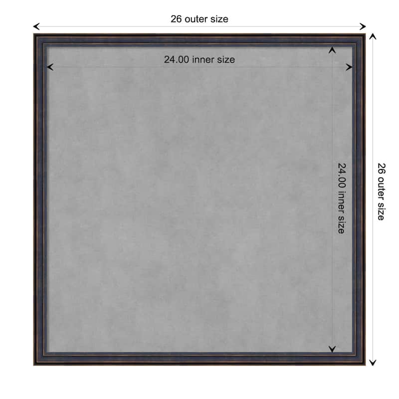 Amanti Art Dark Bronze Scoop Framed Magnetic Board - Board Size 24x24